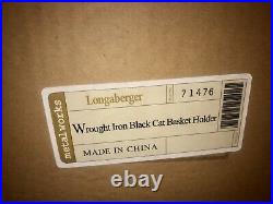 Longaberger MINT 2009 BLACK CAT Basket 6 piece NEW Set Halloween- Wrought Iron