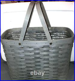 Longaberger Magazine Basket withProtector-Pewter-NEW