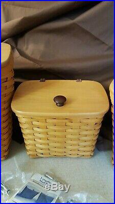 Longaberger Mail Box Basket Set of 3 Large, Medium & Small With Protectors