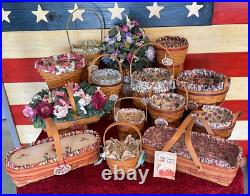 Longaberger May Series Honoring Gma Bonnie Entire 14 Basket Set 1990-2002 & 2008