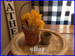 Longaberger May Series Miniature DAFFODIL Basket SetRAREMini Flower Pot