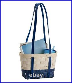 Longaberger Medium Boardwalk Basket Set Blue & White NEW