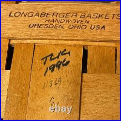 Longaberger Medium Gathering Basket Set Rare Signed -with 2 Liners
