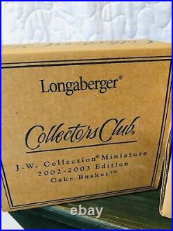 Longaberger Miniature Collection, 6 Mini Baskets & Mini Tea Set with Iron Hanger