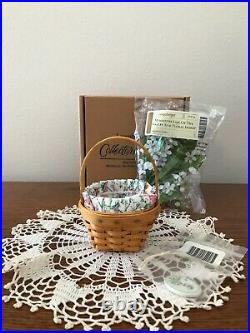 Longaberger Miniature Lily Of The Valley Basket Set May Series with Flowers No Box