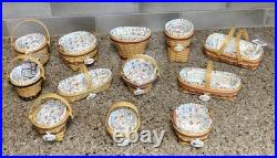 Longaberger Miniature May Series Basket Lot Of 12 With Liners & Protectors Read Longaberger Miniature May Series Basket Lot Of 12 With Liners & Protectors Read