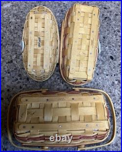 Longaberger Miniature May Series Basket Lot Of 12 With Liners & Protectors Read Longaberger Miniature May Series Basket Lot Of 12 With Liners & Protectors Read