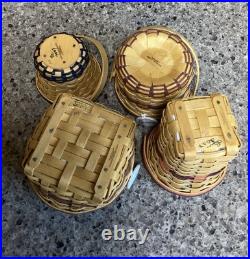 Longaberger Miniature May Series Basket Lot Of 12 With Liners & Protectors Read Longaberger Miniature May Series Basket Lot Of 12 With Liners & Protectors Read