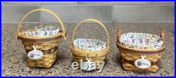 Longaberger Miniature May Series Basket Lot Of 12 With Liners & Protectors Read Longaberger Miniature May Series Basket Lot Of 12 With Liners & Protectors Read