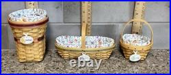 Longaberger Miniature May Series Basket Lot Of 12 With Liners & Protectors Read Longaberger Miniature May Series Basket Lot Of 12 With Liners & Protectors Read