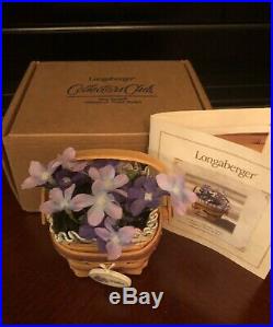 Longaberger Miniature May Series Violet Basket Set Complete Rare -EUC