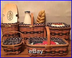 Longaberger Miniature Set Baskets Bowls Wrought Iron Pies Cake Bread Milk MORE