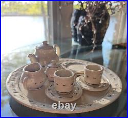Longaberger Miniature Tea Set & Accessories Collectors Club Pottery New