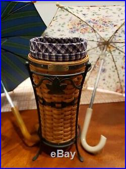 Longaberger Miniature Umbrella Basket Set W Mini Umbrellas