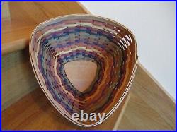 Longaberger Multi Color Triangle Bowl Basket Set Large wow shipping included