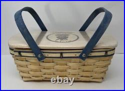 Longaberger New Basket Fest Basket With Lid & Protector 2007 Williamsburg SIGNED