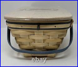 Longaberger New Basket Fest Basket With Lid & Protector 2007 Williamsburg SIGNED