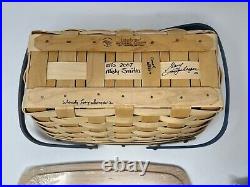 Longaberger New Basket Fest Basket With Lid & Protector 2007 Williamsburg SIGNED