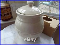 Longaberger New Pottery Woven Traditions Ivory Canister Set Large Medium Small