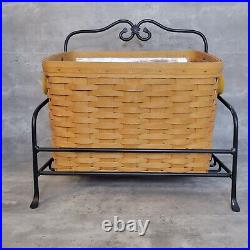 Longaberger Newspaper Basket Protector Divider Wrought Iron Stand 2000