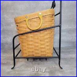 Longaberger Newspaper Basket Protector Divider Wrought Iron Stand 2000