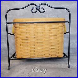 Longaberger Newspaper Basket Protector Divider Wrought Iron Stand 2000