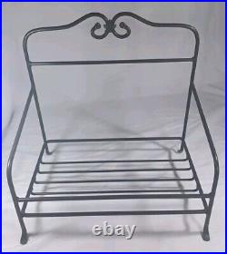 Longaberger Newspaper / Magazine Basket withLiner, Protector, & Iron Stand Longaberger Newspaper / Magazine Basket withLiner, Protector, & Iron Stand