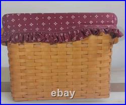 Longaberger Newspaper / Magazine Basket withLiner, Protector, & Iron Stand Longaberger Newspaper / Magazine Basket withLiner, Protector, & Iron Stand