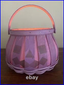 Longaberger Norman Rockwell Halloween Jack-O-Lantern Pumpkin Basket Set-NEW