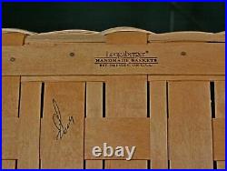 Longaberger Paper Tray Basket Set With Wrought Iron Stand 2004
