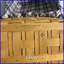 Longaberger Paper Tray Baskets 2 Tier Wrought Iron Rack Lid Liners 1999 VTG