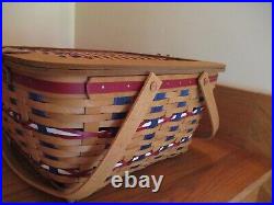 Longaberger Patriotic Square Picnic Basket Set Club Limited shipping included