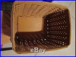 Longaberger Personal File Basket with Oatmeal Liner, Lid, Protector NICE SET