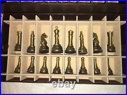 Longaberger Pewter & Brass Chess Set for 2001 Fathers Day checkerboard basket