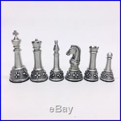 Longaberger Pewter Chess Set For Father's Day Game Basket Complete Original Box