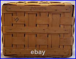 Longaberger Picnic Basket Signed SMO 2000 Swing Handles Riser Protector Large Longaberger Picnic Basket Signed SMO 2000 Swing Handles Riser Protector Large