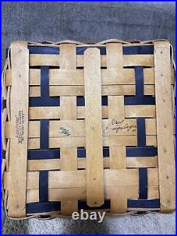 Longaberger Picnic Basket Small Proudly American Set & T-On WithShelf Signed
