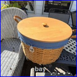 Longaberger Pot of Gold Work Around Basket W Plastic Protector Liner And Lid