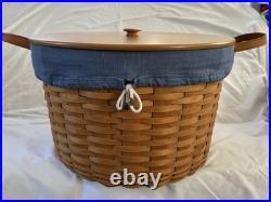 Longaberger Pot of Gold Work Around Basket W Plastic Protector Liner And Lid