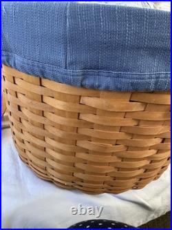 Longaberger Pot of Gold Work Around Basket W Plastic Protector Liner And Lid