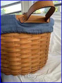 Longaberger Pot of Gold Work Around Basket W Plastic Protector Liner And Lid