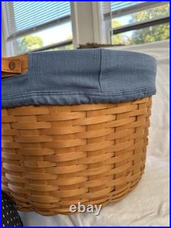 Longaberger Pot of Gold Work Around Basket W Plastic Protector Liner And Lid