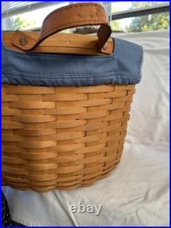 Longaberger Pot of Gold Work Around Basket W Plastic Protector Liner And Lid