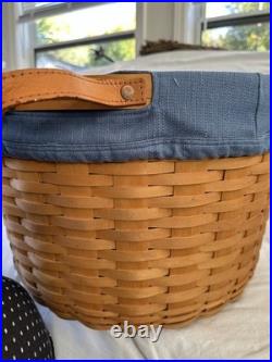 Longaberger Pot of Gold Work Around Basket W Plastic Protector Liner And Lid