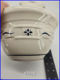 Longaberger Pottery 3pc Mixing Bowl Set Woven Tradition Classic Blue USA BAKE
