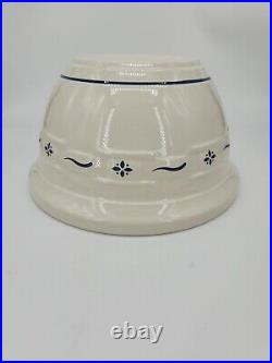 Longaberger Pottery 3pc Mixing Bowl Set Woven Tradition Classic Blue USA BAKE