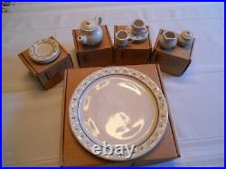 Longaberger Pottery Collectors Club Miniature Tea Set, All Mint In Boxes