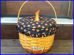 Longaberger Pumpkin Basket Combos with Fabric Lids Set of 4
