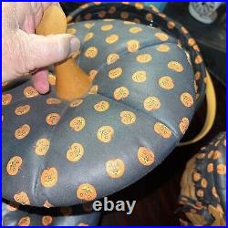 Longaberger Pumpkin Basket Complete Set Good Condition Black Orange