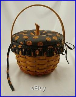 Longaberger Pumpkin Basket Set Lids Halloween Fall Large Medium Small Little